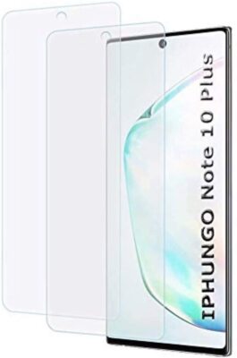 New IPHUNGO Samsung Galaxy Note 10+ SCREEN PROTECTOR 3D Tempered Glass 2-PACK !