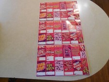 VINTAGE Red Hearts Valentine's Day GROOVY Variety Stickers 19 p/sheet/57 total 