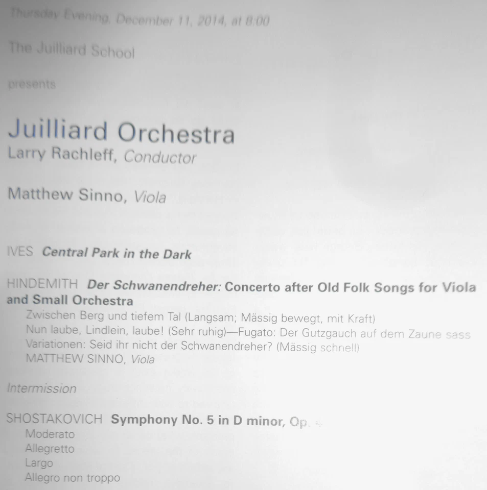 10 Juilliard School Playbills lot, 2014-15 Lincoln Center, NYC - Image 4 of 4