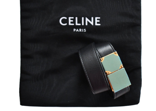 NEW Authentic CELINE Paris CLASSIC DOUBLE STRAP Leather Bracelet M - Picture 1 of 12