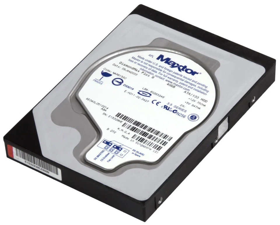 FESTPLATTE MAXTOR DiamondMax Plus 8 40GB 6E040L0 7200U/min 2MB ATA IDE 3.5' Zoll - Bild 2 von 3