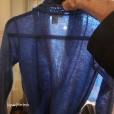 JILL STUART MOHAIR WRAP CARDIGAN SMALL BLUE