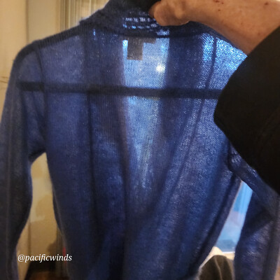 JILL STUART MOHAIR WRAP CARDIGAN SMALL BLUE