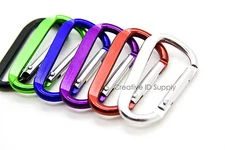 250 pcs HIGH QUALITY ASSORTED COLOR 2.25" CARABINER SPRING BELT CLIP KEY CHAIN