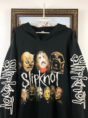 Vintage 2001 Slipknot IOWA Hoodie Very Rare Rock Band Over Print