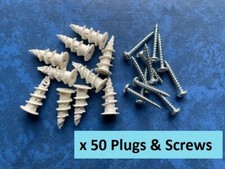 50 x Plasterboard Self Drill Fixings & Screws Nylon DRIVA  - Cavity Hollow Wall