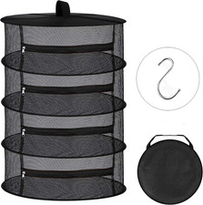 4 Layer Herb Drying Rack Collapsible Folding Mesh Hanging Basket Dryer Net