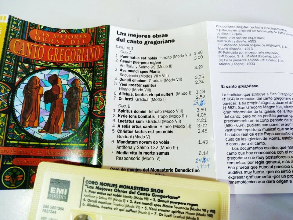 Gregorian Chant Choir Monks Monasterio de Silo Emi 1993 - Cinta Tape Cassette - Image 3 of 3
