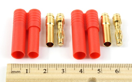5 x Pairs HXT4 4mm Male & Female Connectors/Plugs/Socket HXT 4 RC LiPo 12v 24v - Picture 4 of 5