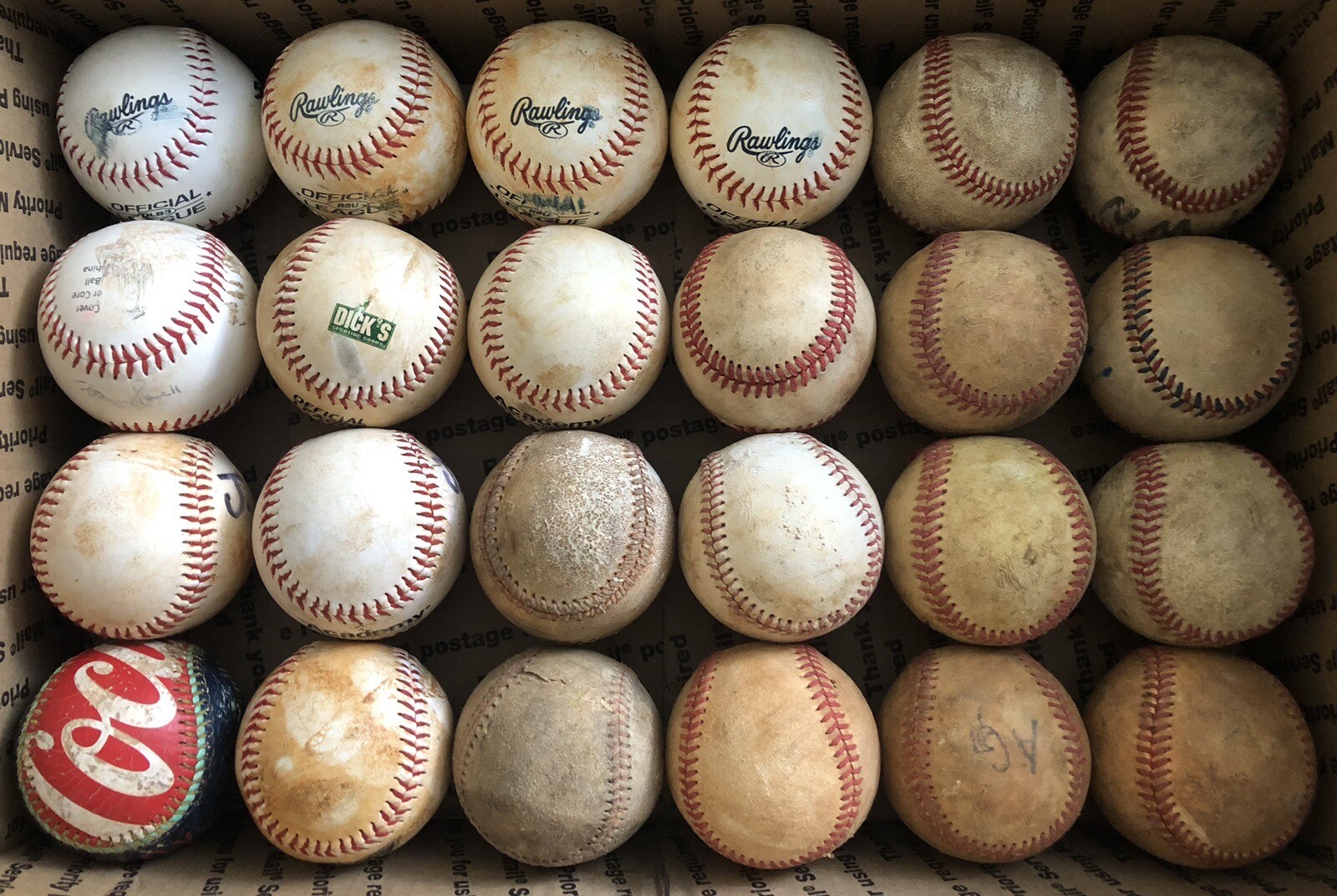 Lot of 24 Used Baseballs eBay