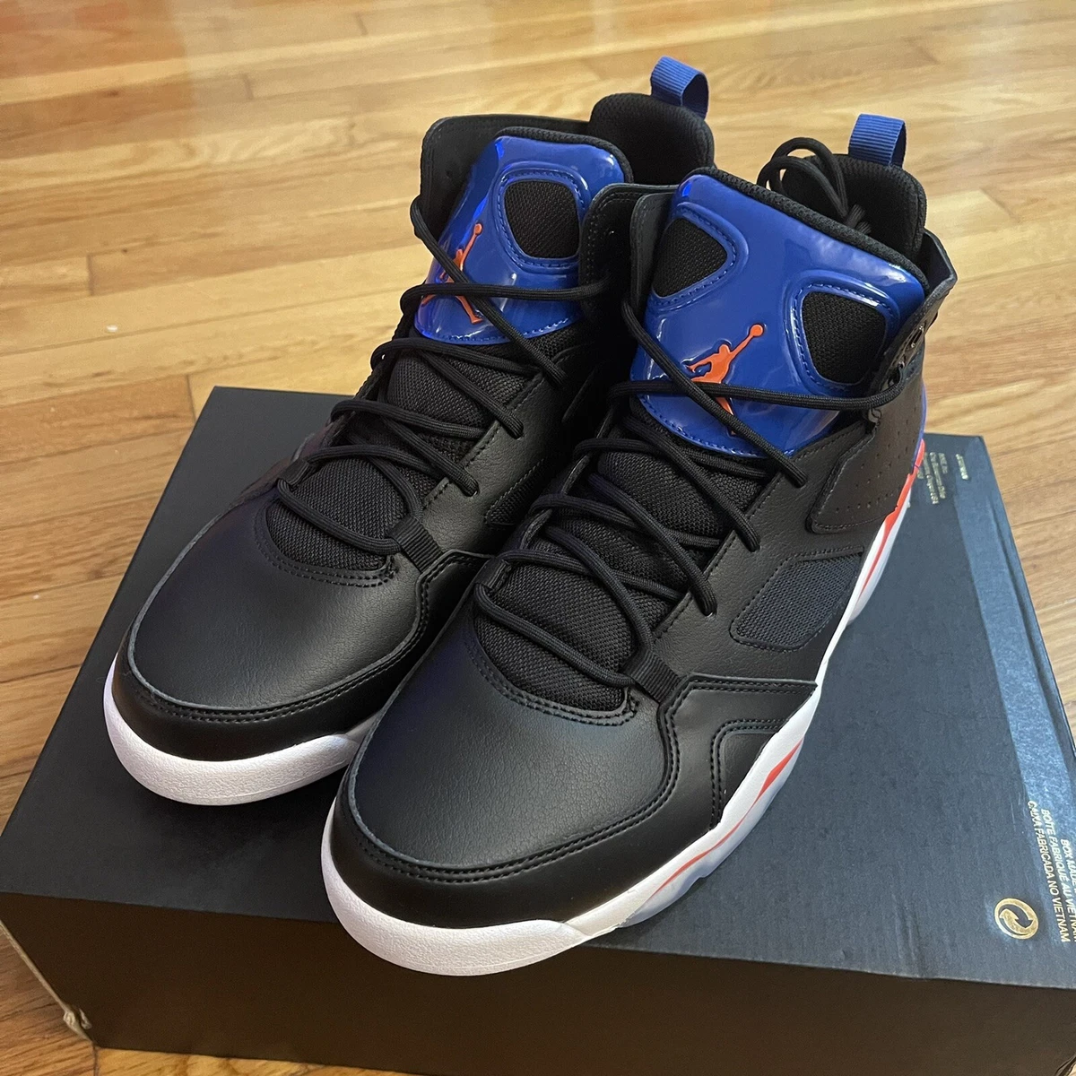 🔥Nike Air Jordan Flight Club 91' Black Royal Orange Men's Size 13  DC7329 008