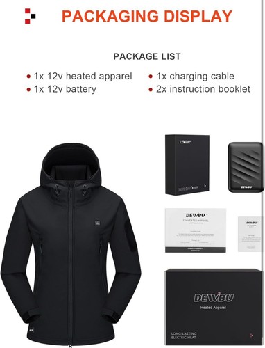 DEWBU Heated Jacket for Women with 12V Battery Pack Winter Size Xs-XL - Picture 6 of 9