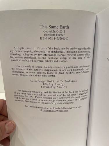 This Same Earth, The Fall Of Water by Elizabeth Hunter (2012, Trade Paperback) - Picture 5 of 5