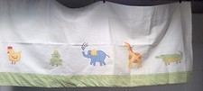 Pottery Barn Kids Alphabet Soup Valance Window Treatment Gingham Animals Zoo PBK