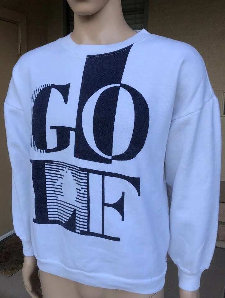 Vintage GOLF Crewneck Sweatshirt Grand Slam Size Large Retro White Soft - Image 3 of 4