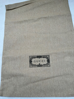 GUCCI Rare Shoe Drawstring Natural Linen Blend Bag Duster Shoes Storage