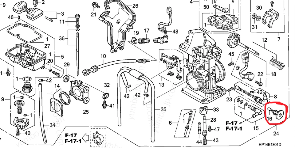 HONDA TRX450R, TRX450ER TRX 450R CARBURADOR ESTRANGULADOR ÉMBOLO PALANCA MONTAJE Foto 2 de 2