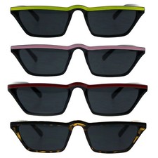 Womens Narrow Rectangular Retro Vintage Classic Cat Eye Sunglasses
