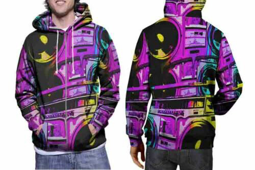 Live For Music Design 7434105214254 New Hoodie Zipper Fullprint Polyester - Bild 2 von 3
