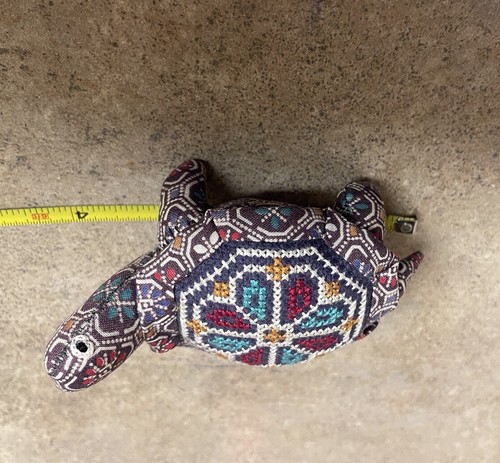 Sewing Mid-western~60’s~Fabric Turtle Pin Cushion Cross Stitch Needlepoint Shell - Picture 8 of 15