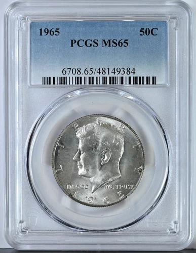 1965 KENNEDY Half Dollar MS65 PCGS Graded 6708 WHITE 40% Silver Coin