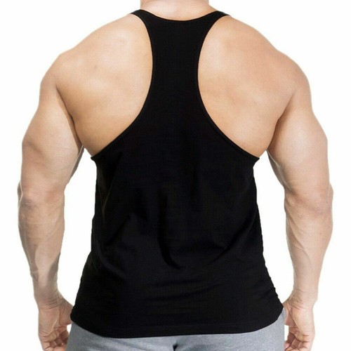 Men's Tank Top Muscle T-Shirt Bodybuilding Gym Fitness Stringer Sports Singlets - Picture 2 of 15