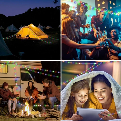 33ft Camping String Lights USB Outdoor Rechargeable LED Garden Lamps Lighting US - Bild 11 von 13