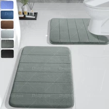 Memory Foam Bath Rug Bathroom Floor Shower Mats Carpet Soft Absorbent Non-slip