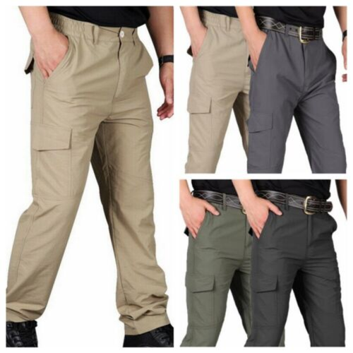 Men's Tactical Pants Casual Combat Hiking Pocket Outdoor Pants Trousers