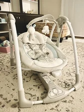 Ingenuity 12189 ConvertMe Compact Portable Baby Swing and Infant Seat, Raylan