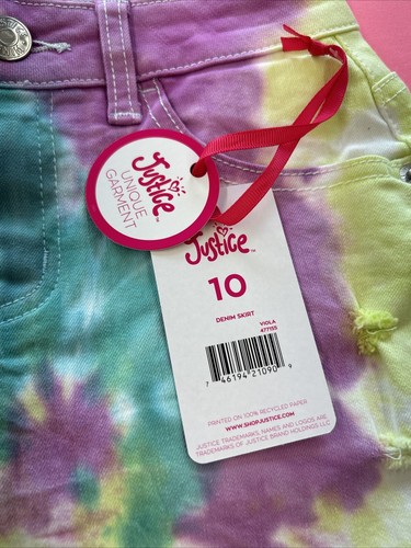 Justice High Rise Skirt. Multi Color Tie Dye. Distressed. Size 10. NWT - Picture 14 of 14