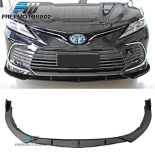 Fits 21-24 Toyota Camry LE Sedan Matte Black 3PCS Front Bumper Lip Spoiler - PP