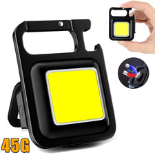Mini Flashlight Keychain Light COB Work Light USB Rechargeable Lamp with 90 Fol