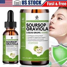 Soursop Graviola Extract Liquid Drops 1800mg Support Regeneration, Immune Boost