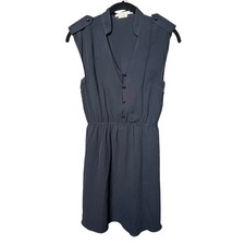 Alice + Olivia Black Silk Button Front Dress - XS