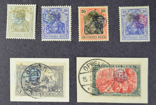 Oberschlesien Deutschland 1920 Briefmarken 6 mit CIHS Aufdruck 5 sind geprüft (HcG28)