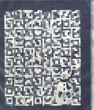 KVQG: Primitive Gatherings "Lost Mittens" Pieced quilt Wool Applique Snow Man