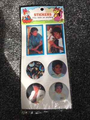 Vintage 1980er Michael Jackson Puffy Aufkleber - versiegelt NEU NOS - Made in Taiwan 