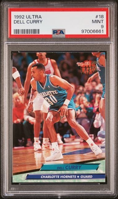 1992-93 Fleer Ultra #18 Dell Curry - Low POP - Only One Higher - PSA 9