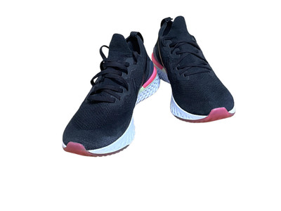 Nike Epic React Flyknit 2 Pixel Black Pink Running Shoe Men Size 12.5 US