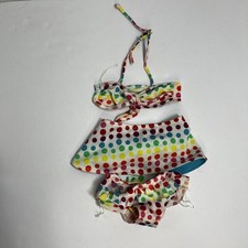 Build A Bear Clothing Bikini Colorful Polka W/ Skirt Wrap Bathing Suit Outfit