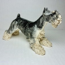 Estatuilla de perro de pie Jane Callowhill Schnauzer de espagueti de porcelana hecha a mano de colección