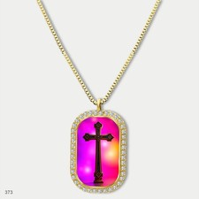 Stunning Colorful Jesus Christ Crucifix Cross Fashion Pendant Necklace Chain Ima