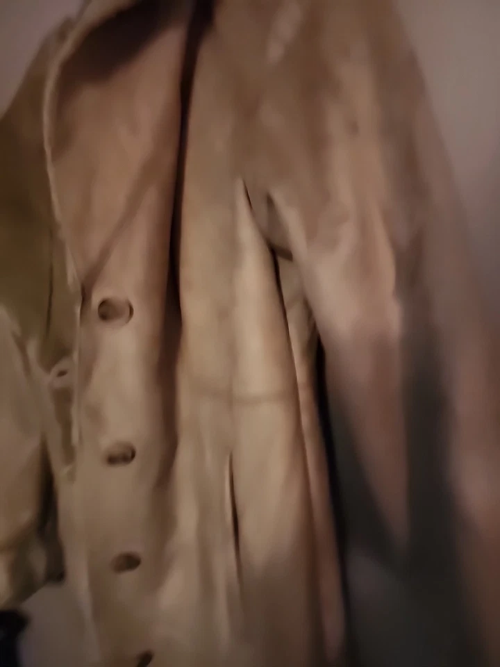 Abrigo largo vintage para mujer Calvin Klein imitación gamuza ribete de piel sintética S con capucha Foto 4 de 4