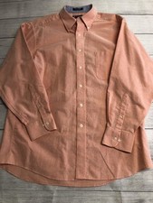 Chaps Dress Shirt Mens 16.5 32/33 Pink Oxford Button Down Wrinkle Free