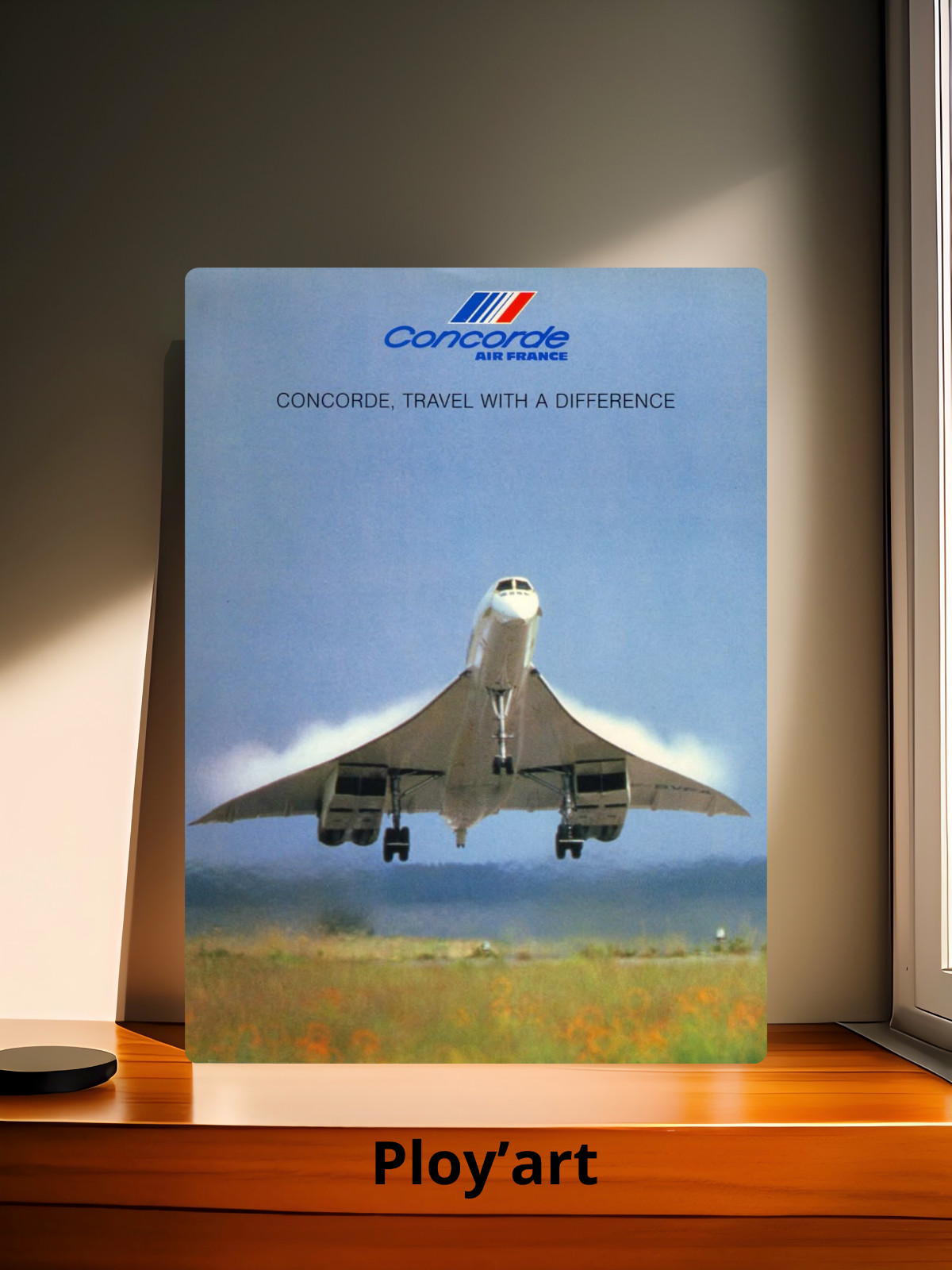 Plaque métallique A4 Concorde Air France en aluminium brossé édition prestige