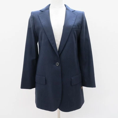 LOUIS VUITTON（LV） Giacca Louis Vuitton donna blu navy semplice di fabbricazione francese taglia 38