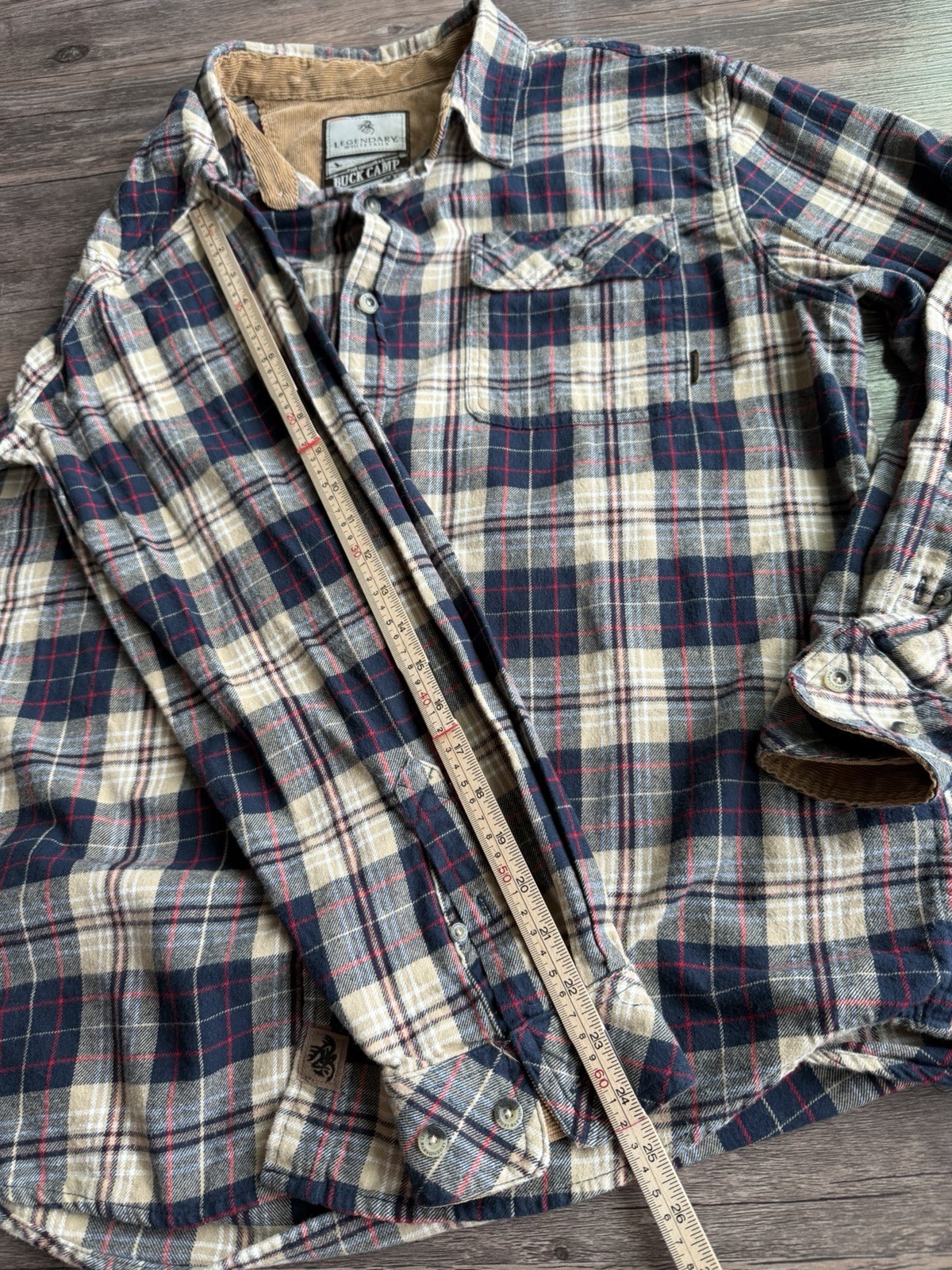 Legendary Whitetails Shirt Mens XL Blue Red Plaid Buck Camp Flannel Cotton thumbnail 4