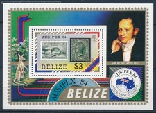 [123589] Belize 1984 Railway train eisenbahn Ausipex Souvenir sheet MNH