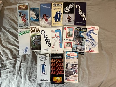 Vintage Snow Skiing Brochure Maps Lot Of 16 Ski Vernon Valley Windham Okemo